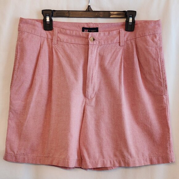 T Harris London Shorts Cotton Salmon Pink Waist 36 - Picture 1 of 5